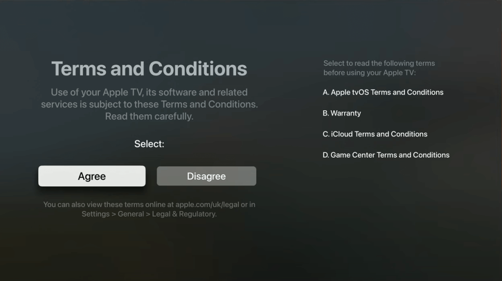 Terms and Conditions - How to Set Up Apple TV