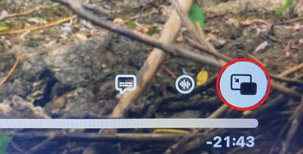 Press on the Picture in Picture icon to enable Picture in Picture on Apple TV