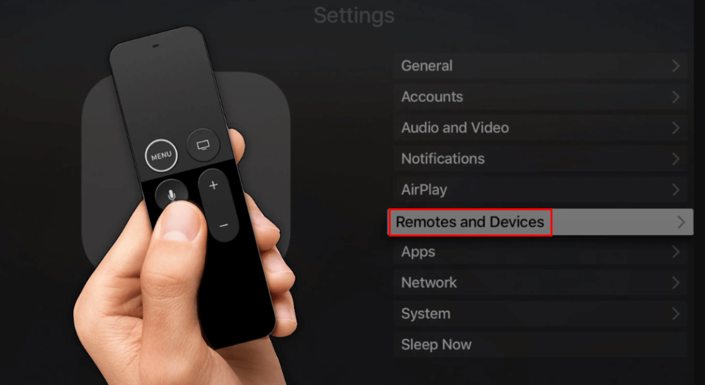 Click Remote and Devices to Connect Apple TV to Bluetooth Speaker