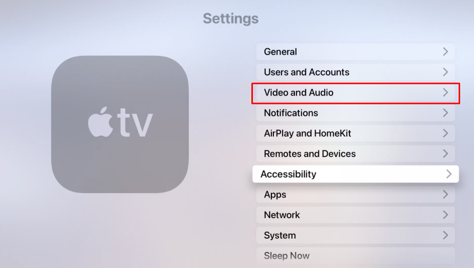 Choose the Video and Audio option