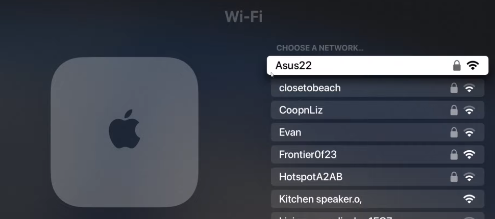 Choose the WiFi network 