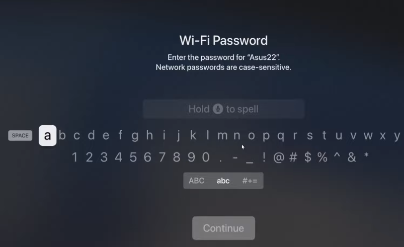 Enter the WiFi Password 